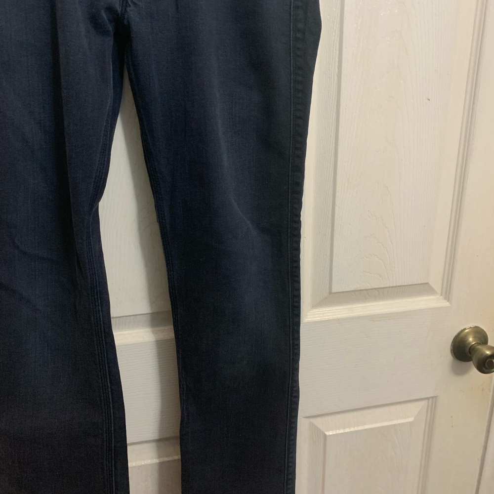 Acne Slim Men’s Jeans in Navy with Leather Waist Patch - Picture 8 of 8